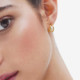 Milan gold-plated double hoop earrings with a pealr cover