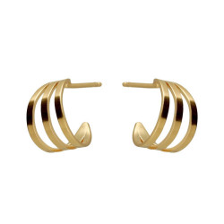 Milan gold-plated triple hoop earrings