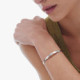 Tokyo rhodium-plated flat waves open bracelet cover
