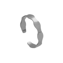 Tokyo rhodium-plated flat waves open ring