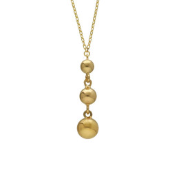 Copenhagen gold-plated sphere shape tie necklace