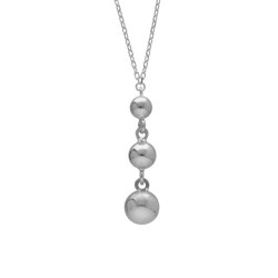 Copenhagen rhodium-plated sphere shape tie necklace