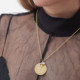Mother powder rose necklace in gold plating cover