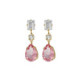 Diana gold-plated long earrings with pink in tear shape