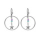 Bliss rhodium-plated starfish with multicolours crystals hook earrings image