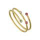 Bliss gold-plated dragonfly with multicolours crystals spiral ring image