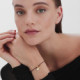 Honey gold-plated bee shape and rhombus with mother of pearls bracelet cover
