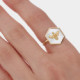 Honey gold-plated mother of pearl hexagonal with bee shape ring cover
