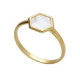 Honey gold-plated mother of pearl hexagonal ring image