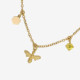 Honey gold-plated bee, hexagonal and crystal shape necklace cover