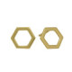 Honey gold-plated hexagonal stud earrings image