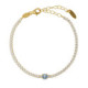 Ryver gold-plated row of zircons and Aquamarine crystal bracelet image