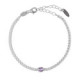 Ryver rhodium-plated row of zircons and Violet crystal bracelet image