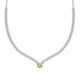 Ryver rhodium-plated row of zircons and Chrysolite crystal necklace image