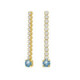 Ryver gold-plated row of zircons and Aquamarine crystal long earrings image