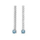Ryver rhodium-plated row of zircons and Aquamarine crystal long earrings image