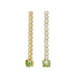 Ryver gold-plated row of zircons and Chrysolite crystal long earrings image
