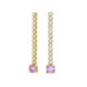 Ryver gold-plated row of zircons and Violet crystal long earrings image