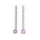 Ryver rhodium-plated row of zircons and Violet crystal long earrings image