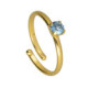 Ryver gold-plated adjustable ring with Aquamarine crystal in circle shape image