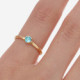 Ryver gold-plated adjustable ring with Aquamarine crystal in circle shape cover