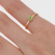 Ryver gold-plated adjustable ring with Chrysolite crystal in circle shape cover