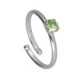 Ryver rhodium-plated adjustable ring with Chrysolite crystal in circle shape image