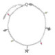 Bliss rhodium-plated starfish with multicolours crystals anklet image
