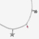 Bliss rhodium-plated starfish with multicolours crystals anklet cover