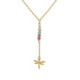 Bliss gold-plated dragonfly with multicolours crystals tie necklace image