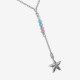 Bliss rhodium-plated starfish with multicolours crystals tie necklace cover