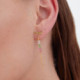Bliss gold-plated dragonfly with multicolours crystals and chain long earrings cover