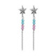 Bliss rhodium-plated starfish with multicolours crystals and chain long earrings image