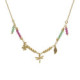 Bliss gold-plated dragonfly with multicolours crystals short necklace image