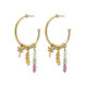 Bliss gold-plated dragonfly with multicolours crystals hoop earrings image