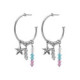 Bliss rhodium-plated starfish with multicolours crystals hoop earrings image