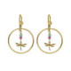 Bliss gold-plated dragonfly with multicolours crystals hook earrings image