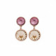 Basic antique pink round earrings in rose gold plating in gold plating