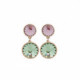 Basic round chrysolite earrings in rose gold plating in gold plating
