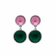 Basic round emerald earrings in silver