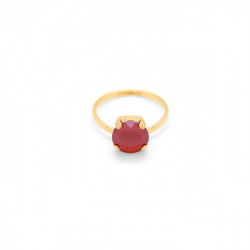 Celina royal red ring in gold plating