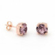 Celina round light amethyst earrings in rose gold plating