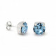 Celina round aquamarine earrings in silver image
