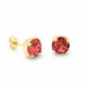 Celina round light siam earrings in gold plating