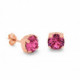 Celina round rose earrings in rose gold plating in gold plating