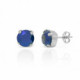 Celina round royal blue earrings in silver