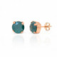 Celina round royal green earrings in rose gold plating in gold plating