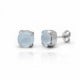 Celina round powder blue earrings in silver