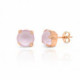 Celina round powder rose earrings in rose gold plating in gold plating