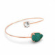 Celina tear cane royal green bracelet in rose gold plating in gold plating